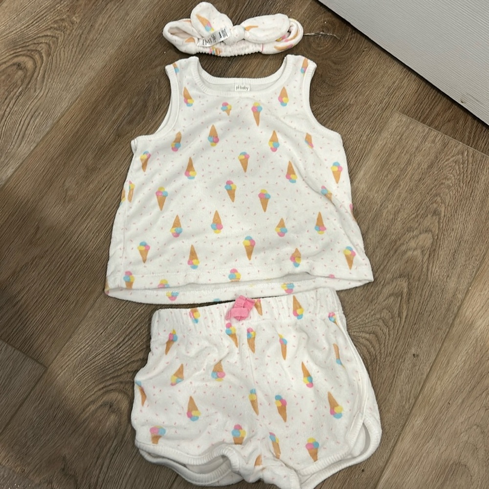 Petit Lem ice cream terry matching sets size 24m 3 pieces